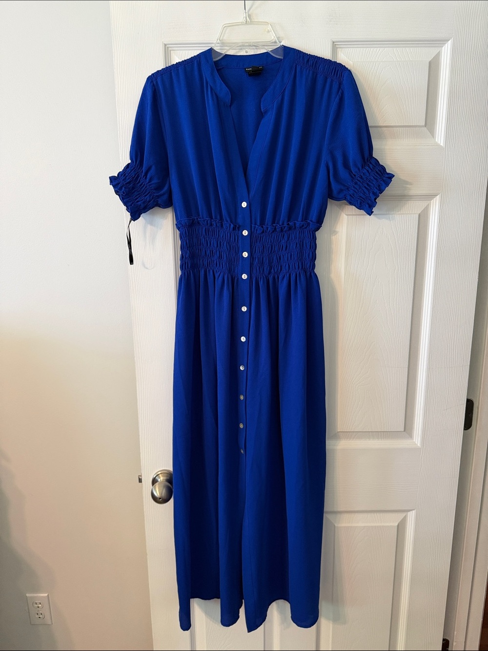 KATE &LILY Women's Royal Blue Button-Front Maxi Dress size 4 length 50” bust 30”